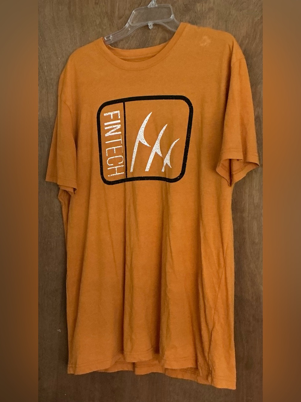 Fintech Box Logo Graphic T-Shirt- Inca Gold Size XL Ultra-soft 100% Cotton